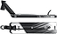 The CORE CD1 Black / Chrome Stunt Scooter Deck – 4.5″ x 19″, displayed in side and bottom views, features striking gradient graphics, signature CORE branding, and a rear foot brake. Constructed from lightweight aluminium for durability, this deck is ideal for beginners or riders eager to perfect new tricks while enjoying stylish performance.