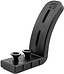 The CORE Dual Nylon Stunt Scooter Brake - Black by CORE features an L-shaped mounting bracket with two hex screws and a slotted upright hole, ideal for securely attaching dual brakes to stunt scooters with 110mm or 120mm wheels.