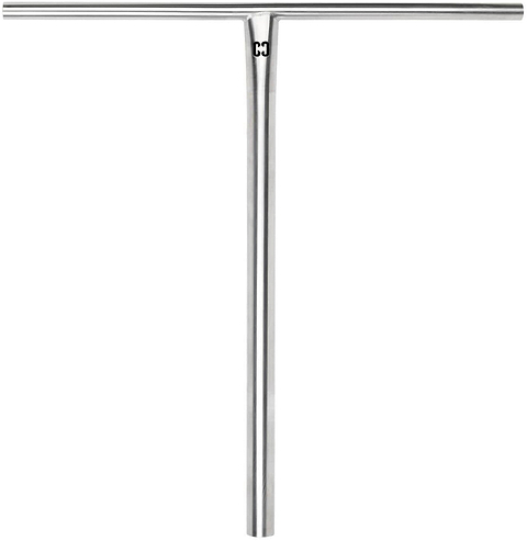 CORE Halfbarz V2 Titanium Oversized HIC Stunt Scooter T-Bars in a T-shape with a logo at the center junction.