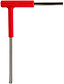 The CORE Hench Wrench 6mm Stunt Scooter Allen Key by CORE features a T-handle design with a red plastic grip and dual metal shafts, ideal for tightening or loosening hex screws on your stunt scooter.