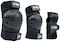 The CORE Junior Triple Skate Protection Pad Set in Black/Grey includes two padded knee/elbow pads and a wrist guard with CORE branding, providing essential safety for young riders or skaters.