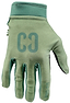 A CORE Pro-Fit Velcro Skate Protection Glove in Army Green, featuring a teal “CO” logo on the back of the hand, is shown with the palm facing away and fingers slightly bent.