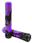 The CORE Pro Fuchsia Purple/Black Stunt Scooter Grips (170mm) feature a shock-absorbing compound with "CORE" embossed on the bar ends; one grip stands upright while the other lies horizontally.