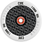 Image of the CORE Hollow Core V2 110mm Stunt Scooter Wheel - Repeat Clear / Black featuring a white wheel with a black core adorned with a repeating "C" pattern and the specifications "110mm, 88A". The wheel is equipped with ABEC-9 bearings for smooth performance.