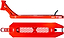 Here’s a rewritten version using the given product data: Two views of the CORE SL3 Forged Candy Red Stunt Scooter Deck – 6” x 21”: The bottom view highlights the bold “CORE” branding and a geometric cutout design, emphasizing the deck’s striking style. In the side view, “S3” appears near the end next to a curved brake above the wheel area. Crafted by CORE, this premium 6-inch wide scooter deck delivers both exceptional strength and impressive visual appeal.