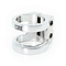 The CORE Venom 2 Bolt Oversized Stunt Scooter Clamp - Chrome is a CNC machined aluminum clamp from CORE, featuring an engraved "CORE" logo on its sleek surface. Its cylindrical design includes smooth, polished chrome surfaces with two screws and circular openings, offering a balance of strength and lightweight functionality.