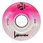 The Luminous LED 85A Quad Roller Skate Wheel in Cotton Candy (62mm) by Luminous features a pink and white glittery finish, stylized branding, “85A” durometer, and a center hole for the axle.