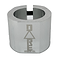 The Dare Warlord 2 Bolt Standard Stunt Scooter Clamp in chrome is depicted with a CNC machined finish and a hexagonal design. The clamp, made by Dare, has an engraved logo reading "DARE Sports Co." and features a visible screw on top for tightening or fastening. It is shown against a white background.