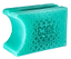 A Bubblegum Teal plastic tool from CORE, featuring a hexagon pattern and a curved central opening, is optimized with CORE Epic Skate Wax for smooth gliding.