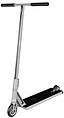 The Native Canopy Pro Complete Stunt Scooter - Raw by Native is a sleek scooter with a black footboard and two wheels. It features a straight handlebar with black grips, making it perfect for street scootering. Its SCS compression system and sturdy design make it ideal for performing tricks and cruising.