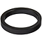 A circular Dial 911 Scooter Headset Spacer - 5mm in black, viewed from an angle, features a flat and smooth surface. The evenly shaped spacer is displayed on a plain white background.