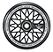 Experience a stylish ride with the Blunt Envy Diamond Hollow Core 120mm Stunt Scooter Wheel in black. This wheel features a geometric spoke design and displays white text around the rim that reads "One Hundred Twenty X Twenty Four MM 86A." At its center, the hollow core proudly showcases a star-like Blunt Envy Diamond logo, adding an extra touch of flair to your scooter.