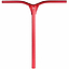 Ethic DTC Dryade 57 Aluminium ICS/IHC Stunt Scooter Bars in red, measuring 570mm by 580mm, are T-shaped and set against a white background. These smooth and shiny lightweight bars feature a slight bend at the ends to enhance grip.