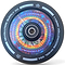 The Revolution Hollowcore 110mm Stunt Scooter Wheel – Spanner Jones Signature features a black core with vibrant tie-dye pattern, white logo accents, and smooth ABEC 9 bearings. Designed by Revolution for style and performance.
