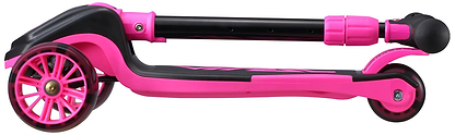 The Vital Tyke 3 Wheel Kids Scooter - Pink by Vital folds flat and features two wheels, a deck, and handlebar extensions—making it an ideal first scooter for young riders.