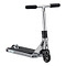 The Blunt Envy AOS V6 Finger Scooter in chrome features black handlebar grips, a black deck surface, and two black wheels, all showcased against a white background.
