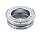 A Blunt Envy Low Stack SCS Integrated Stunt Scooter Headset bearing in chrome, featuring engraved text reading "LOW STACK 1-1/8" HEADSET BEARINGS." This bearing, crafted for a stunt scooter headset, presents a shiny silver finish with a grooved design and includes sealed bearings for enhanced durability.