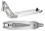 Here is a rephrased version of the sentence using the product data:

The Ethic DTC Pandemonium V2 Raw Stunt Scooter Deck, measuring 5.1" x 19.7", is crafted from 6061-T6 aluminum and features an engraved "Pandemonium" brand name on its underside. This lightweight deck showcases intricate cutout designs, a smooth metallic finish, visible welds, and embodies a sleek, modern look.