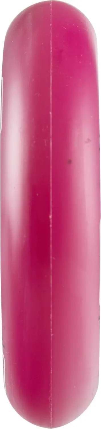A close-up side view of the Longway Tyro 100mm Nylon Core Scooter Wheel in pink, its smooth surface and glossy 88A urethane finish set against a white background, showcasing Longway's durable nylon core design.