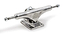 An Enuff Decade Pro Satin Silver Skateboard Truck with a satin finish glistens in the sunlight.