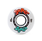 The Enuff Super Softie 58mm 85A skateboard wheels showcase a white design with the "Super Softie" logo in striking red and blue. They offer an ideal mix of performance and style with their 85A compound, complemented by Enuff's branding details around the edge.