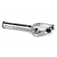 The Ethic DTC Legion V2 SCS stunt scooter fork in raw silver features a cylindrical tube, open-ended 120mm design, and "ETHIC DTC" engraving on the side, shown on a white background.