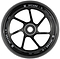 A close-up of the Ethic DTC Incube V2 110mm Stunt Scooter Wheel in black, featuring silver "Ethic" branding, "110x24 • 88A" specs on the rim, six thin spokes, and a central metal bearing.