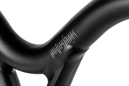 Close-up of Ethic DTC Wolpertinger Aluminium IHC Stunt Scooter Bars in black (720mm x 580mm) showcasing their strong aluminium build and stylish design.