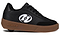 The Heelys Goleeh Boys Shoes in black/white/gum feature a black low-top court style with a brown sole, black laces, white logo, and a single wheel in the heel for rolling fun. Brand: Heelys.