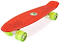 The Osprey Retro Cruiser Skateboard - Red / Green 22.5" features a textured red deck and bright green wheels, perfect for beginners. The Osprey board is shown angled on a white background.