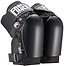 A pair of black elbow pads featuring hard protective shells and adjustable straps, ideal for sports or physical activities. They perfectly complement your Fasen Sliders Pro Knee Skate Protection Pads – Black, providing comprehensive protection. The brand “Fasen” is clearly displayed on the pads.