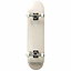 A top-down view of a Renner Pro Series White Complete Skateboard, measuring 7.75" x 31", showcases a plain light-colored deck crafted from 7 Ply Canadian Maple with white wheels. The word "RENNER" is elegantly printed at the bottom, hinting at its precision-engineered ABEC 9 bearings.
