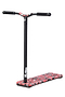 Introducing the Blunt Envy TS Pro 7.5 Indoor Trampoline Stunt Scooter - Red Camo, featuring a sleek freestyle design with a striking red camo pattern. Equipped with customizable black T-shaped handlebars, this scooter offers a modern and professional look suitable for both expert riders and those aspiring to enhance their skills.