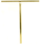 A gold squeegee with a T-shaped design, reminiscent of Logic Streetz Steel Standard IHC Stunt Scooter T-Bars. The horizontal bar holds the rubber blade for cleaning, while the vertical handle provides grip. The squeegee is positioned against a plain white background.