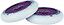 A pair of Root Industries Honeycore 110mm Stunt Scooter Wheels in white with purple honeycomb-patterned metal cores are stacked at an angle on a white background. The wheels feature black text around the outer rim and ball bearings in the center, highlighting the iconic Root Industries design.