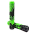 Two CORE Pro Hulk Green / Black Stunt Scooter Grips, each measuring 170mm, are set against a white background. One grip stands upright, while the other leans diagonally against it, displaying the textured spiral design that provides impact protection and their shock-absorbing compound.