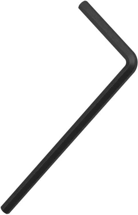 The Skates.co.uk 6mm Skate/Scooter Allen Key, a black L-shaped hex tool, is shown on a white background—perfect for tightening your stunt scooter clamp bolt.