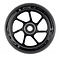 Ethic DTC presents the Incube V2 100mm Stunt Scooter Wheel in Black, expertly crafted from durable polyurethane. This wheel boasts a central metal hub with multiple spokes and clearly displays its specifications: "100 x 24, 88A.