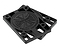 A pair of Independent Skateboard Riser Pads (1/8") in black, complete with the iconic Indy trucks logo embossed on them. These custom-molded risers feature a circular design in the center and multiple holes for easy mounting.