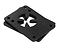 The Independent Skateboard Riser Shock Pads are a pair of black 1/8" rectangular rubber gaskets with a circular cutout and pointed prongs, designed to resemble risers for skateboard setups. Each pad features four corner holes for easy mounting, making them perfect for use under Indy trucks.