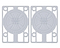 A pair of white skateboard risers featuring the "Independent Truck Company" logo with a cross design. The Independent Skateboard Riser Pads, measuring 1/8", have multiple slots for mounting and are perfectly compatible with Indy trucks.