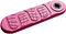 The INDO X70 Pro Trampoline Scooter Deck - Pink Pop from INDO showcases a pink elongated footrest adorned with textured, curved grooves and a circular black attachment point on one end. These wave-like patterns provide enhanced grip and style, making it the perfect addition to your trampoline scooter deck.