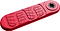 The INDO X70 Trampoline Scooter Deck - Red Rocker, by INDO, is a red, elongated rectangular deck with a circular attachment on one end and a textured, wavy pattern across its surface. It's an ideal replacement deck for your INDO scooter.