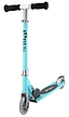 The JD Bug Junior Street MS100 Kids Foldable Kick Scooter in matt teal features black handlebars, silver accents, a grip deck with the JDBUG logo, and two grey wheels. It's perfect for young riders seeking a vibrant ride.