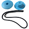 Using two JD Bug Original Street Scooter Bar Ends in sky blue as eyes and a black elastic cord as a mouth, you can create a smiling face on a plain white background.