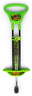 The Ozbozz Dinosaur Kids Pogo Stick - Green features black handles, footrests, and fun dinosaur-themed graphics with "Dinosaur Expedition" and "Jurassic Jumper" text.