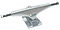 The Krux K5 Standard Silver Skateboard Trucks (pair) - 149mm from Krux boast a T-shaped metal body with a central pivot hole and protruding axles on each end. The rectangular baseplate is equipped with mounting holes for securing to a skateboard deck, providing smooth grinds for every skater.