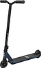 The Longway Adam Complete Stunt Scooter in Midnight Blue is ideal for beginners, showcasing a T-shaped handlebar and two wheels. Its lightweight construction includes a non-slip deck with "Adam" labeling and stylish branding on the frame, making it perfect for new riders.