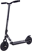The Longway Chimera Complete Dirt Scooter in black is crafted for off-road adventures, featuring a wide handlebar and durable pneumatic tires. It showcases a graphic design on the deck and is elegantly displayed against a simple white backdrop.
