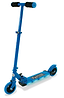 Introducing the Ozbozz Lightning Strike Foldable Light Up Kick Scooter - Black / Blue: This stylish scooter features a captivating LED deck, black handlebars, smooth folding mechanism, and rear foot brake for fun and convenience.